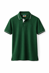 Pixelink - Premium Polo T-Shirt - Regular Fit - Bottle Green Color Front View 2