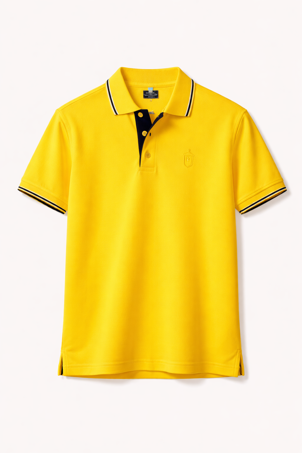 Pixelink - Premium Polo T-Shirt - Regular Fit - Yellow Color Front View 2