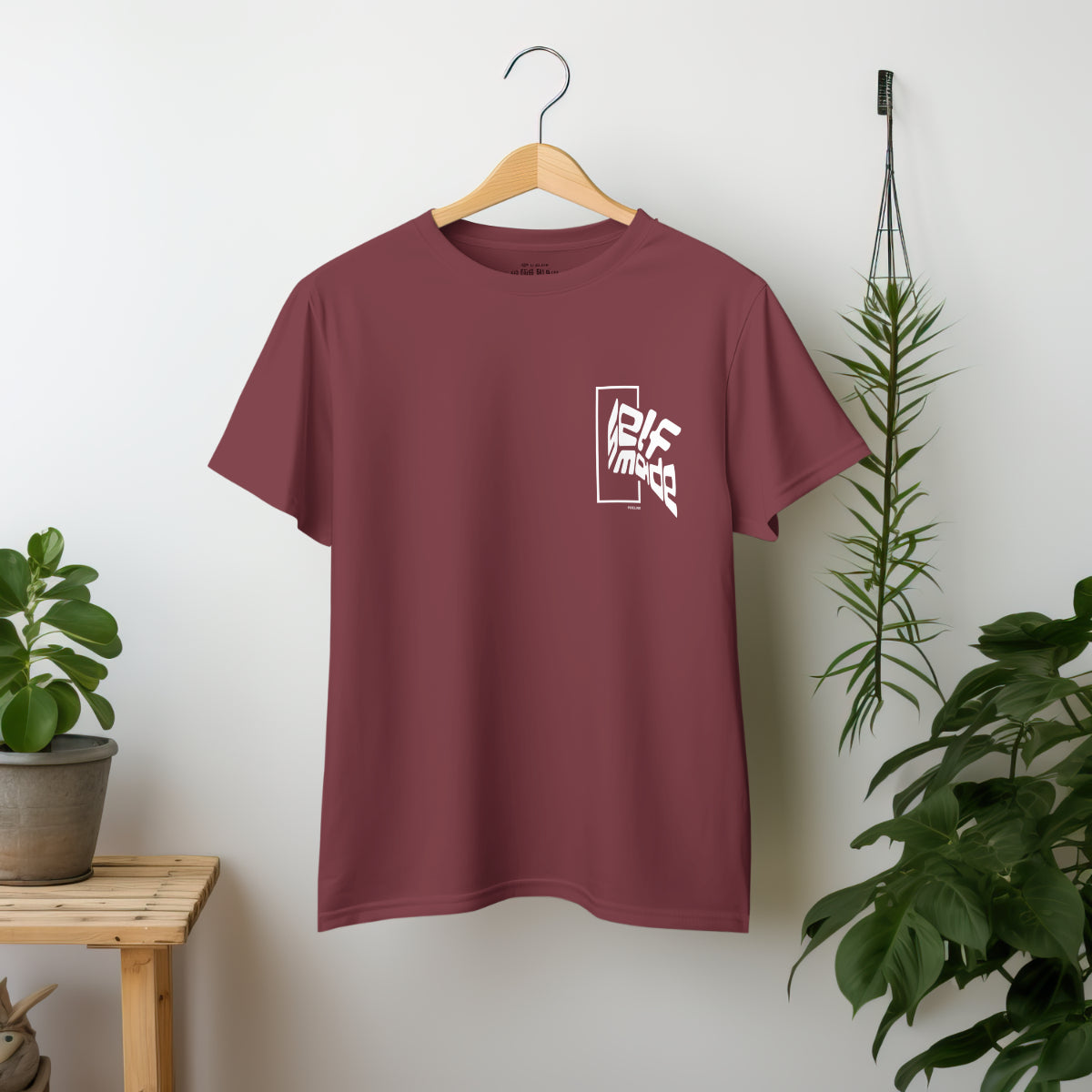 Self Made Graphic Oversized T-Shirt Wine Color