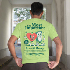 Love and Money Both Needed Pista Regular Fit T-Shirt Back View 1