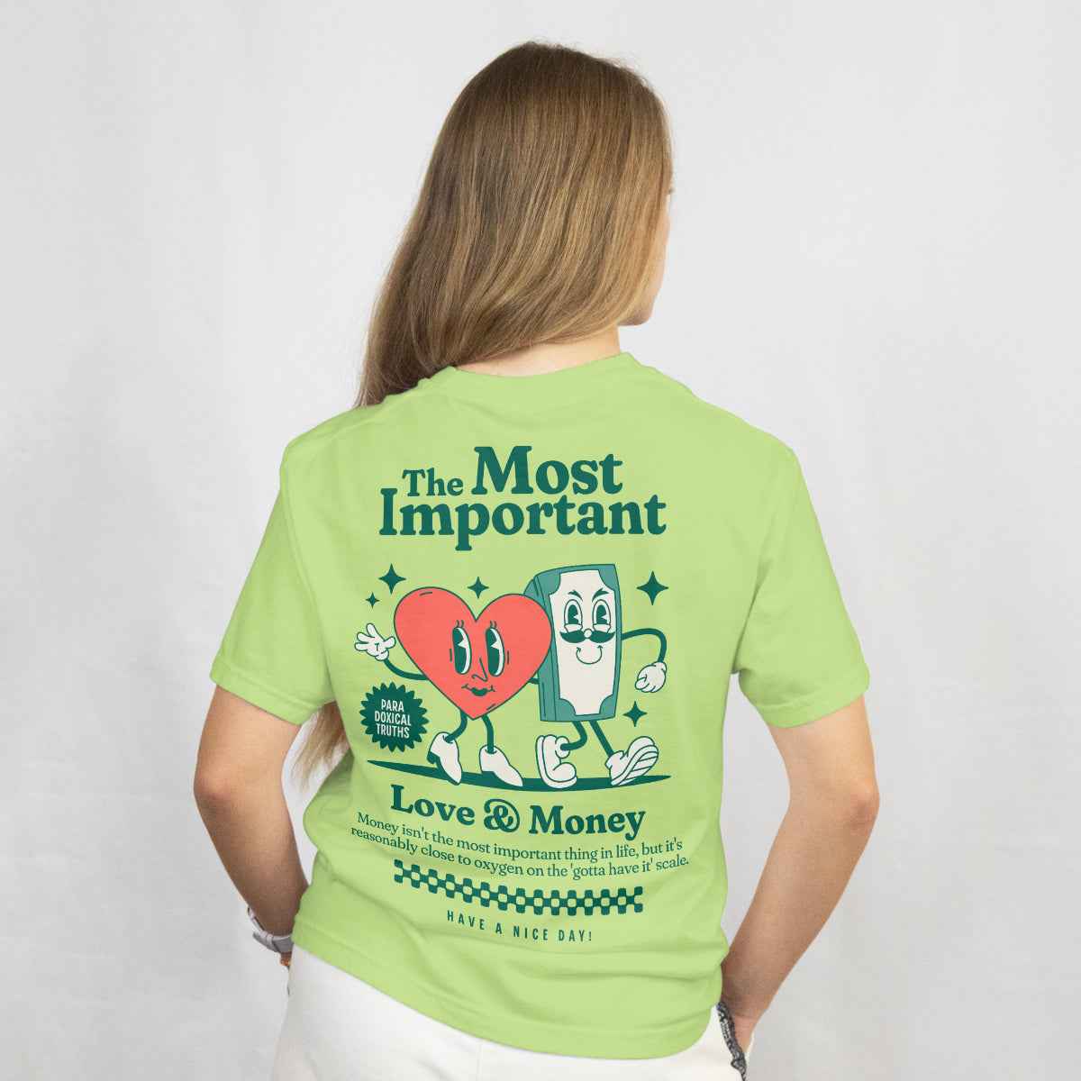 Love and Money Both Needed Pista Regular Fit T-Shirt Back View 2