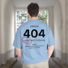 Error 404 Love Bold Streetwear Oversized T-Shirt Back View 2