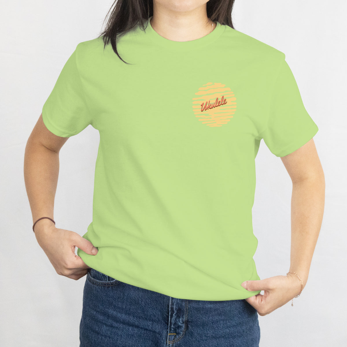 Ukulele Music Lover Graphic Relaxed Fit T-Shirt Front View 2