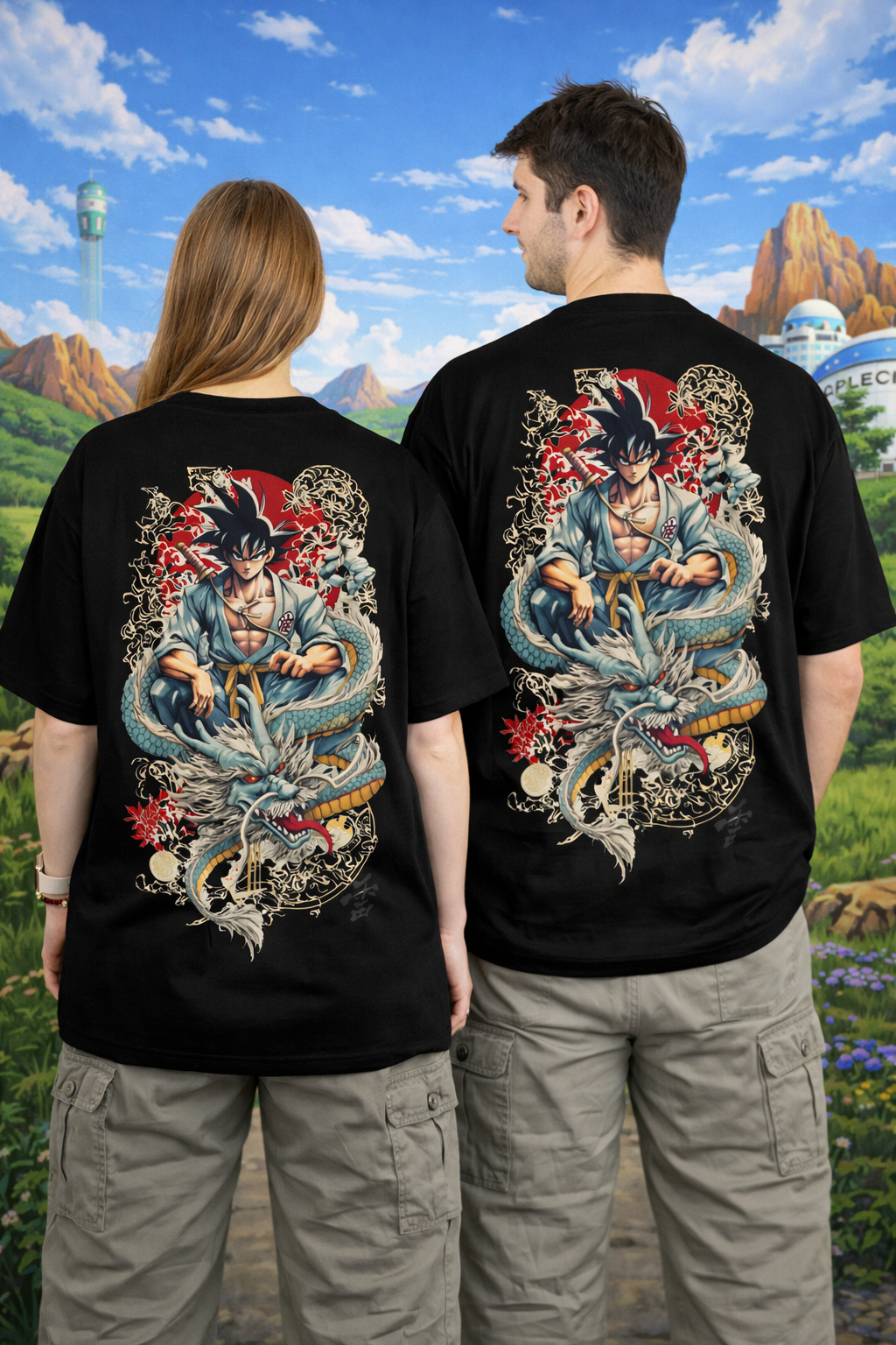Pixelink - Dragon Ball – Black Edition - Unisex Oversized T-Shirt - Black Color - Pixelink