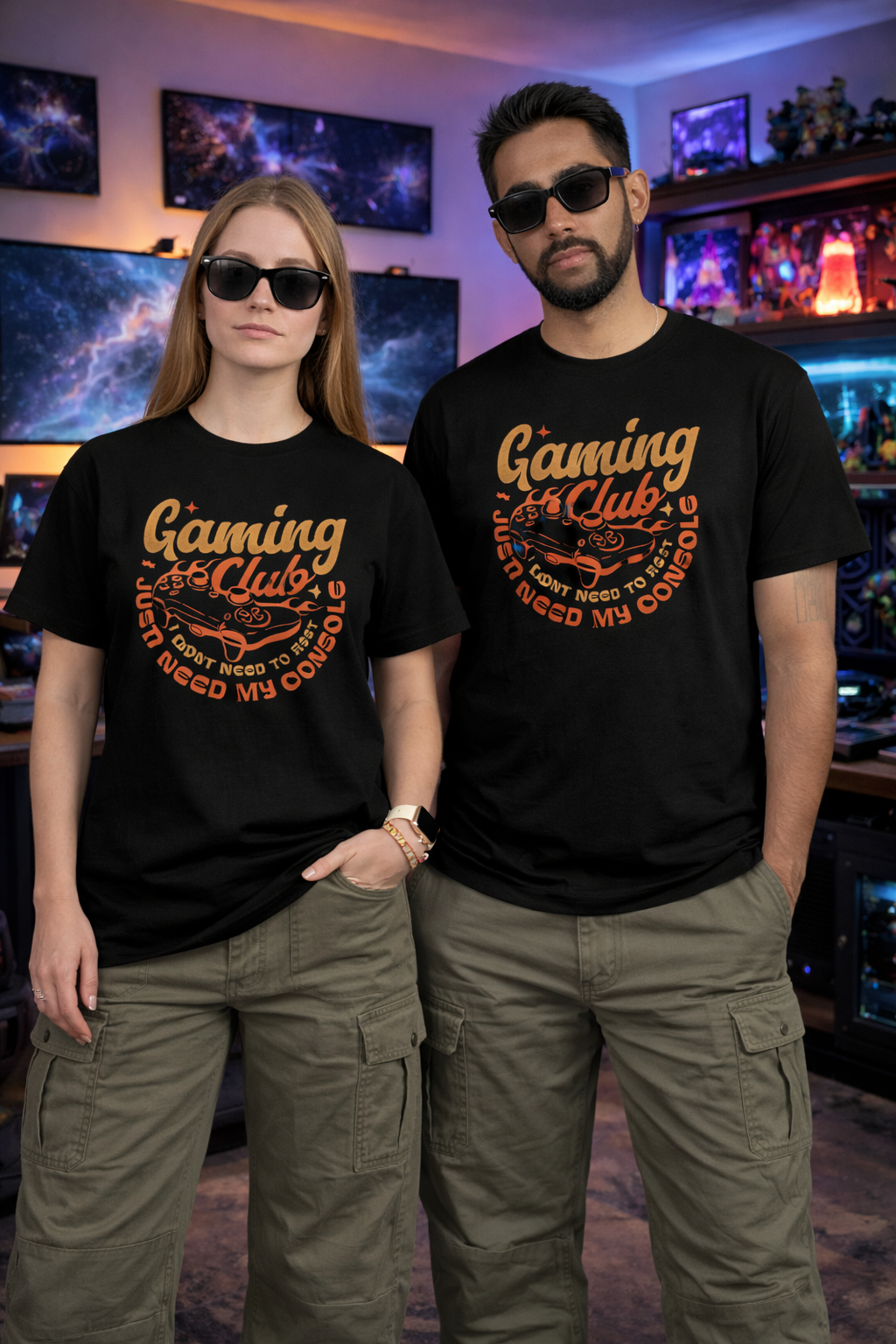 Gaming Console Relaxed Fit T-Shirt Full Front View