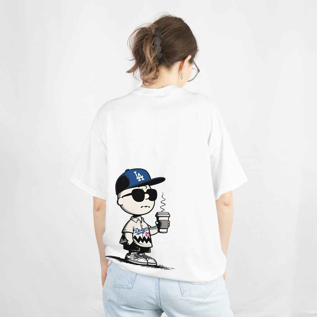 Humorous Coffee Lover Oversized T-Shirt Back View 2