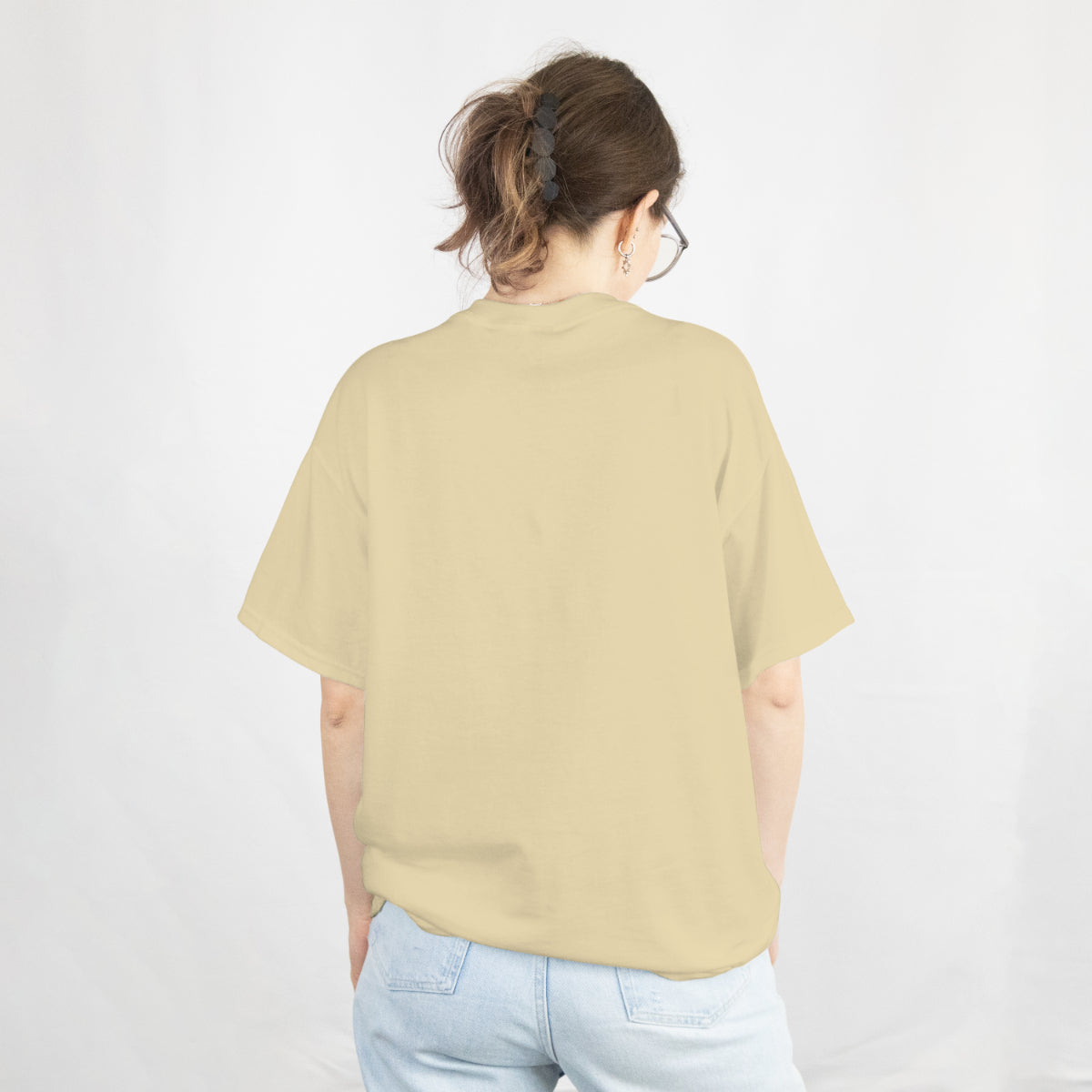 Space Travel Beige Oversized T-Shirt Back View 2